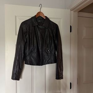 JouJou dark brown faux leather jacket